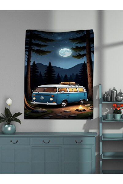 OZG DESİGN MAVİ KARAVAN DUVAR ÖRTÜSÜ VE DUVAR HALISI