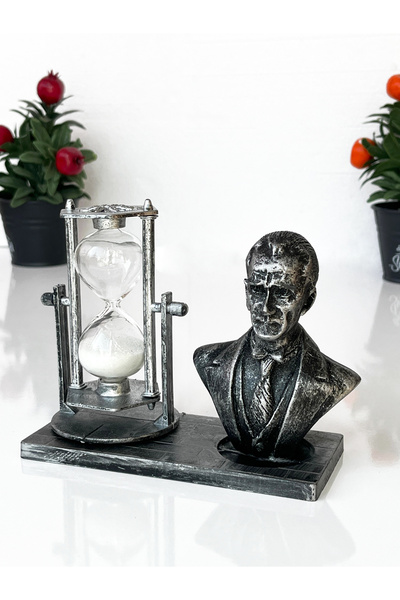 Teknookul Atatürk ve Dünya Küresi Figürü | Dekoratif Anı ve Masa Üstü Biblo H...
