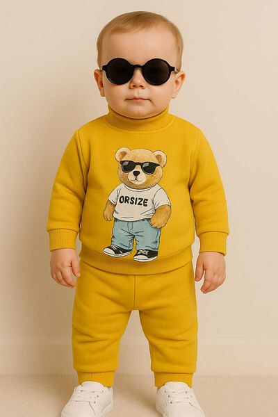 Oz Baby Baby Boy Glasses Teddy Bear Printed Seasonal Suit