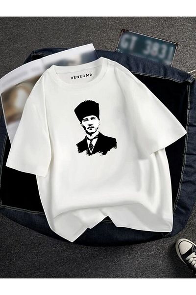 BENROMA 1 μπλουζάκι δώρο για αγορές 6 και άνω στο καλάθι - Μπλουζάκι Unisex με στάμπα Ataturk