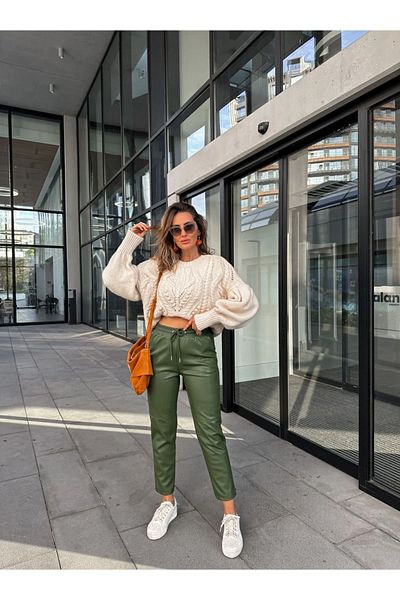 EGZOTİK ASORTİK EXOTIC Jogger Leather Trousers