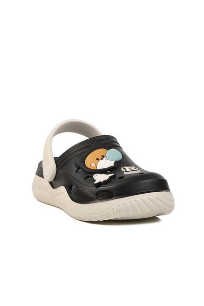 WALKWAY Black White Kids Sabo Sandals Stella F