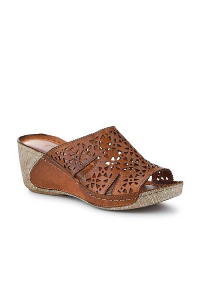 İNZE AYAKKABI Genuine Leather Slippers - Model Name: Savia