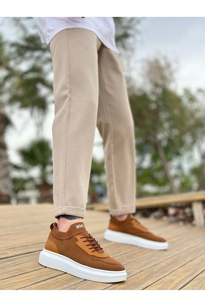 Byshoes BA0812 Special Knitted Knitted Style Taba Color Sports Shoes