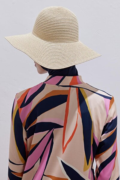 KADRİYE BAŞTÜRK Stone Color Straw Beach Hat