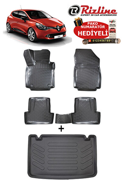 Rizline Renault Clio 4 2012-2019 Havuzlu Paspas ve Bagaj Havuzu Seti HEDİYELİ