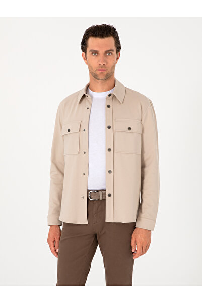 Cacharel Bej Regular Fit %100 Pamuk Ceket Gömlek 50301290-VR011