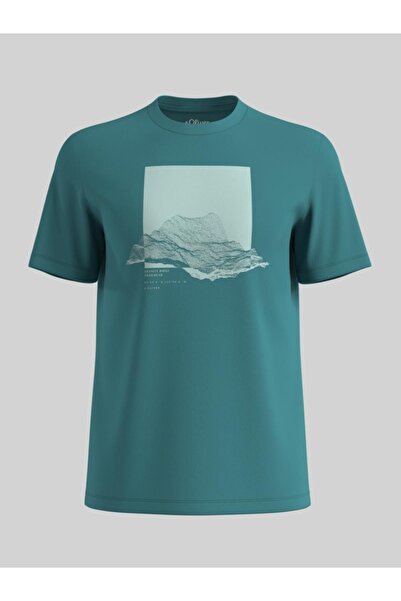 s.Oliver Big Sizes Men's big size cotton crew neck t-shirt with Graphic print and Regular fit cut