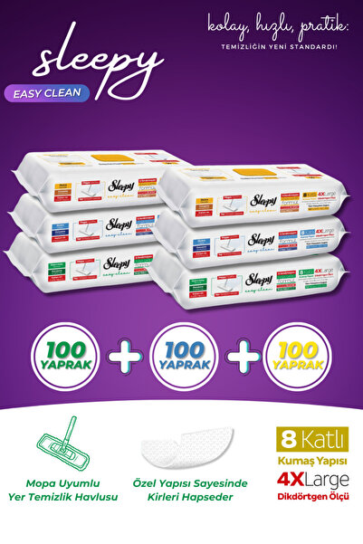 Sleepy 4xl Easy Clean Mopa Uyumlu Yer Temizlik Havlusu Arap Sabun-Beyaz Sabun...