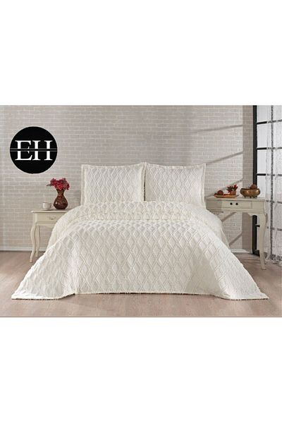 Elvira Home Collection Eh Double 3 Pcs Nordic Bedspread Set-Bed Cover Set-Pike Set Daily Dowry