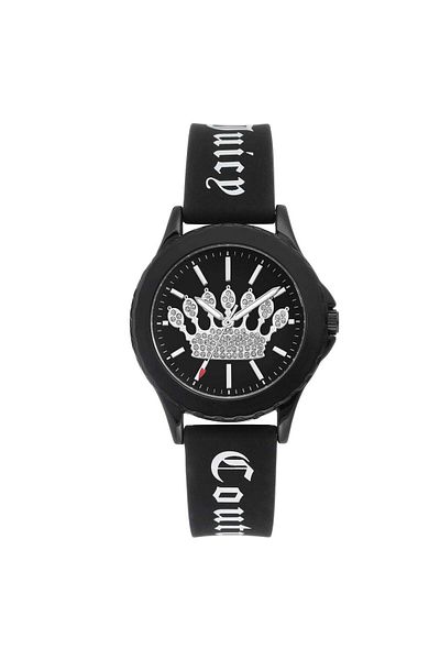 Juicy Couture Ceas de damă cu cadran negru din silicon - JC1325BKBK