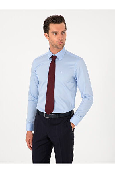 Cacharel Açık Mavi Slim Fit Pamuklu Klasik Gömlek 50311551-VR003