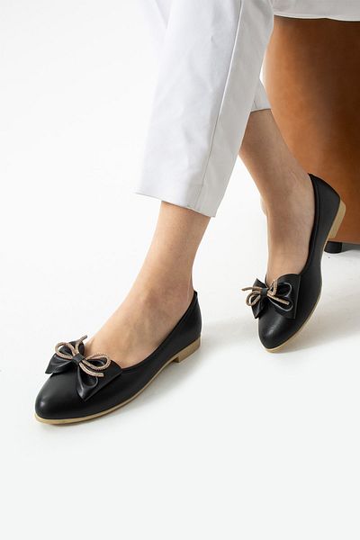 Slipcat Women's Ribbon Detailed Pointed Toe Stylish Ballerinas