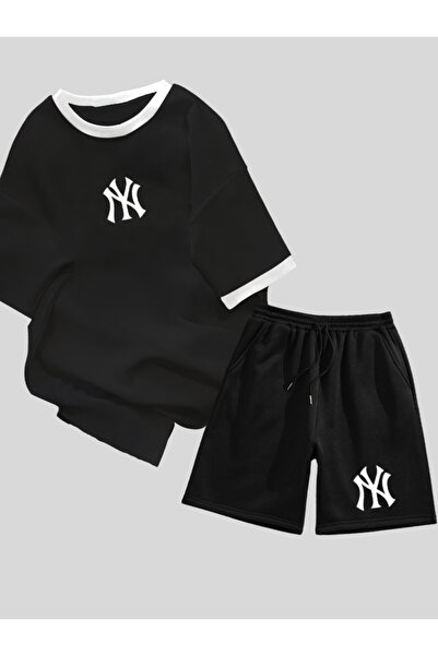 Revasser Unisex Kadın/Erkek Renkli Yaka NY Özel T-Shirt Alt Üst Özel Baskılı ...