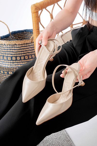 v.s.h velvet Rochie de seara de dama cu bretele varf ascutit din piele lacuita cu toc pantofi casual de zi cu zi