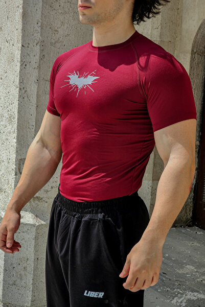 Liber Batman - Compression T-shirt (BORDO)