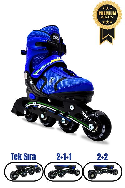 İMVULA Professional Ferrari Model Lighted Silicone Wheel Adjustable Child-Adult Roller Skates