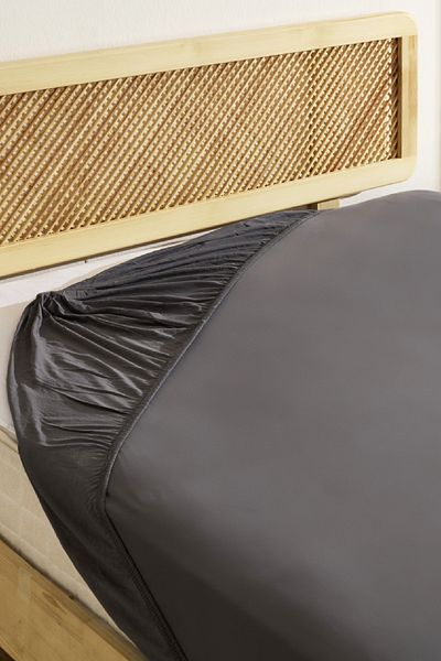 Karaca Home Βαμβακερό Διπλό Σεντόνι 100% Βαμβάκι Ελαστικό Ανθρακί