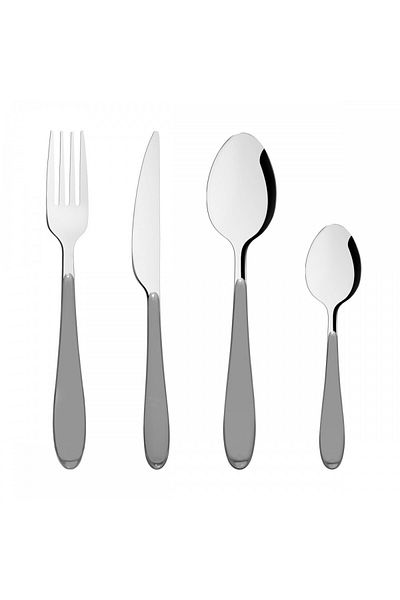 Secret de Gourmet SG Happy cutlery set, stainless steel, plastic, gray, 24 pieces
