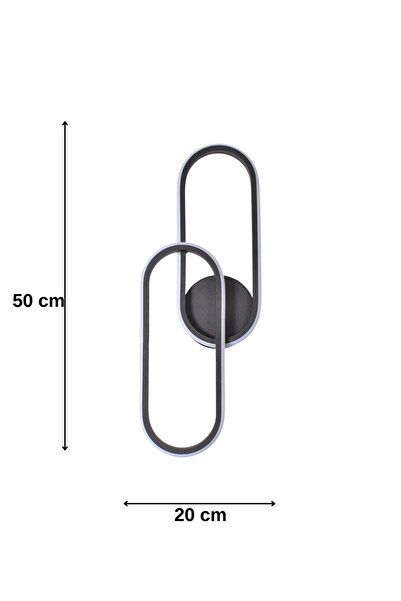 Modavize Melodi Modern Tasarım Siyah Renk Salon Mutfak Hol Beyaz Ledli 2 Li Led Avize