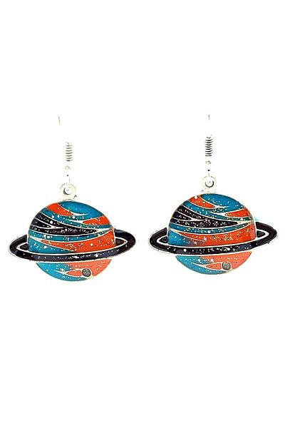 Takı Dükkanı Dangle Saturn Earrings bck11