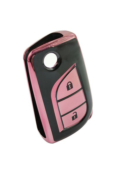 Toyota Hilux 2023 2 Button Remote Key Fob Tpu Case Pink, Car Key Cover, 1 Piece, Durable Protection