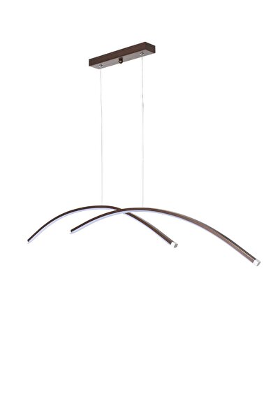 Modavize Zeyna Modern Tasarım Yatak Odası - Salon - Mutfak Kahverengi Renk Beyaz Ledli 2 Li Led Avize