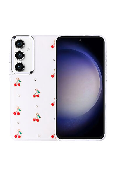 Ehlttiba حافظة متوافقة مع هاتف سامسونج جالاكسي S23 FE غطاء عمود شفاف فضي مع ت...