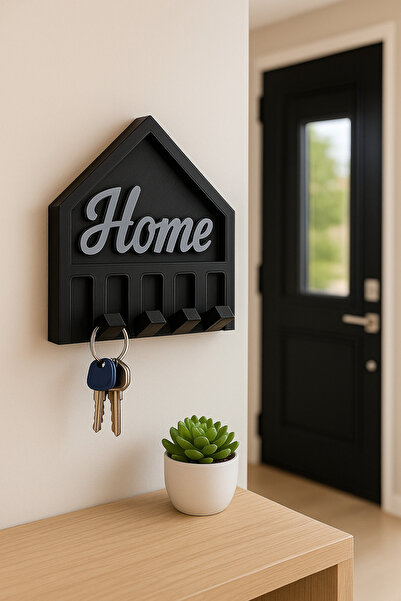 Tasarım 3D Duvar Tipi Anahtarlık – Açılır Kapanır Kancalı, Antre Hol Anahtar Askısı