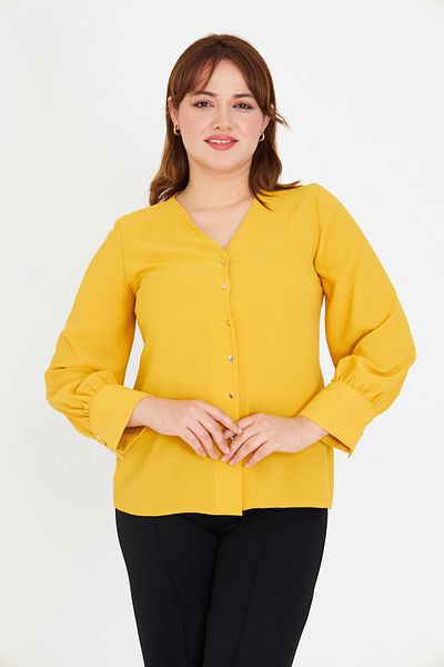 UNIQUE LADY V-Neck Long Sleeve Stylish and Modern Design Shirt