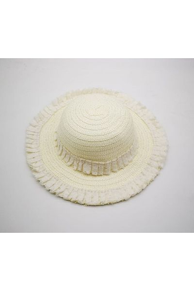 By Piera Girl's Lace Straw Hat 8783