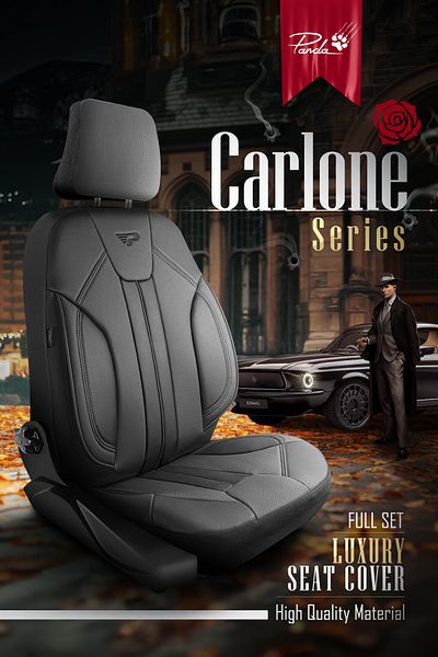 Panda Kılıf Panda Carlone Series Full Leather Car Seat Cover - Full Set