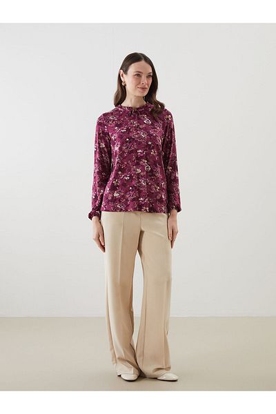LC Waikiki Women's Blouse with Tie-Down Collar Flower