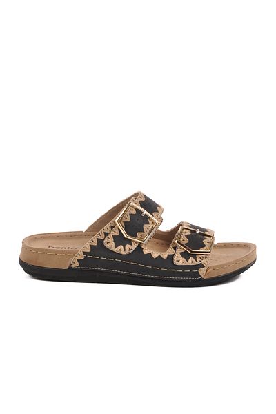 AYAKMOD Black Anatomical Double Banded Women's Slippers 41.001 Z