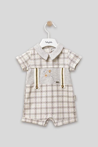 Babydola Helicopter Printed Button Detailed Holiday Unisex Jumpsuit