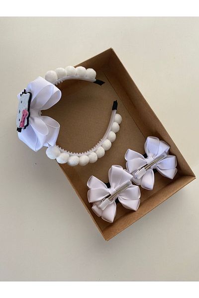 Hello Kitty White Crown Buckle Set