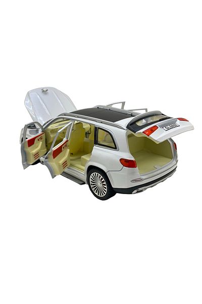JPT Mercedes Maybach S600 metal model replica white with sound, light, opens everything