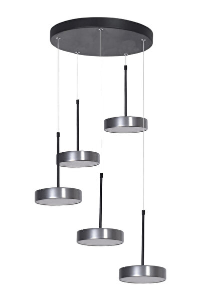 Modavize Rihanna Modern Tasarım Salon Yatak Odası Mutfak Yemek Masası Panel Ledli 5 li Sarkıt Beyaz Led Avize