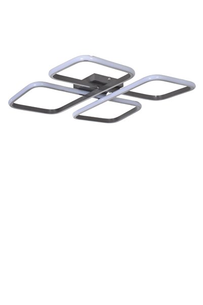 Modavize Asil Modern Tasarım Yatak Odası - Salon - Mutfak Gri Renk Beyaz Ledli 4 Lü Led Avize