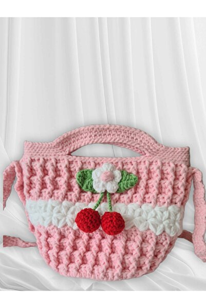 nazegram Çocuk örgü sepet çanta, çocuk çantası