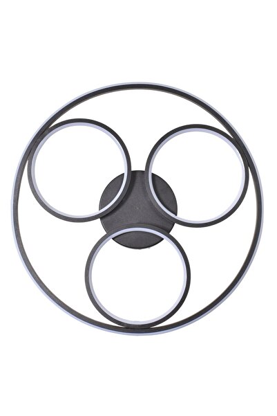 Modavize Berlin Modern Tasarım Yatak Odası - Salon - Mutfak Siyah Renk Beyaz Ledli 4 Lü Led Avize