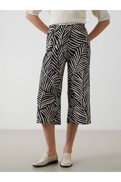 LC Waikiki Patterned Women's Capri with Elastic Waist