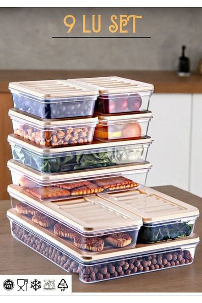VZN Refrigerator Organizer Set Refrigerator Organizer Ice Box Storage Container Set