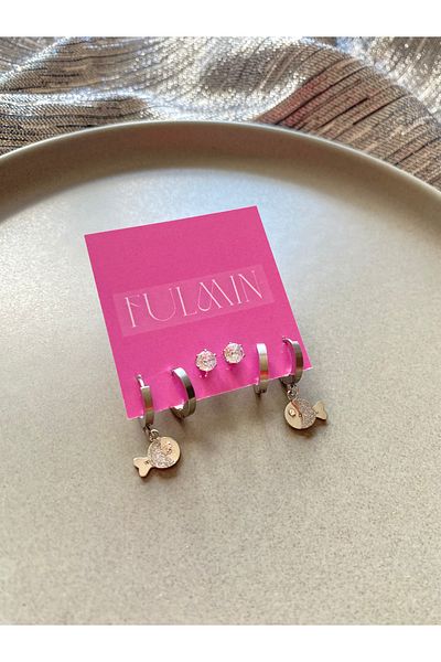 Fulmin Fish Earrings with Multiple Diamonds