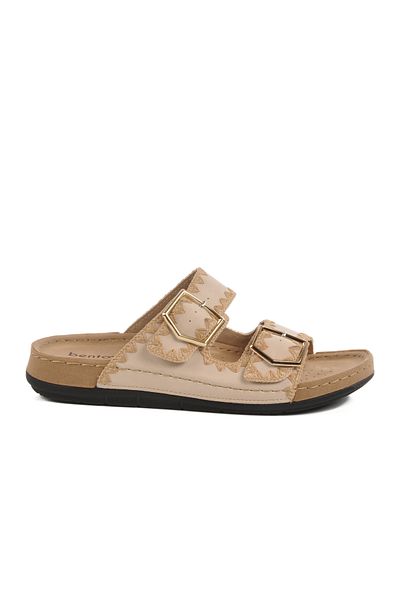 AYAKMOD Beige Anatomical Double Banded Women's Slippers 41.001 Z