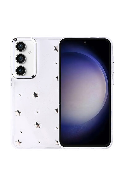 Ehlttiba حافظة متوافقة مع هاتف سامسونج جالاكسي S23 FE غطاء عمود شفاف فضي مع ت...