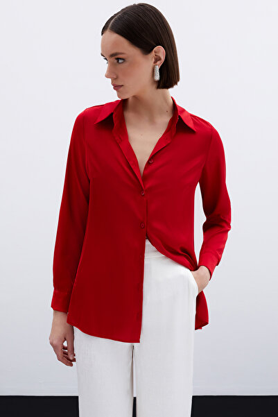 Sateen Сатенена риза - червена