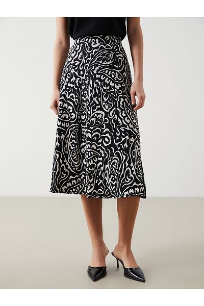 LC Waikiki Patterned Women's Skirt with Elastic Waist