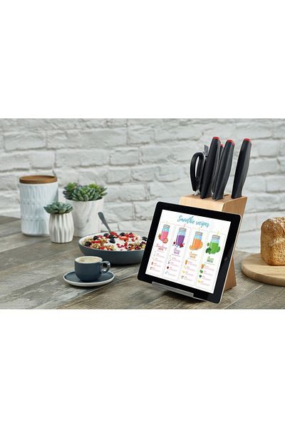 RICHARDSON SHEFFİELD Richardson Sheffield Laser knife set, wooden stand, 5 serrated knives, universal scissors