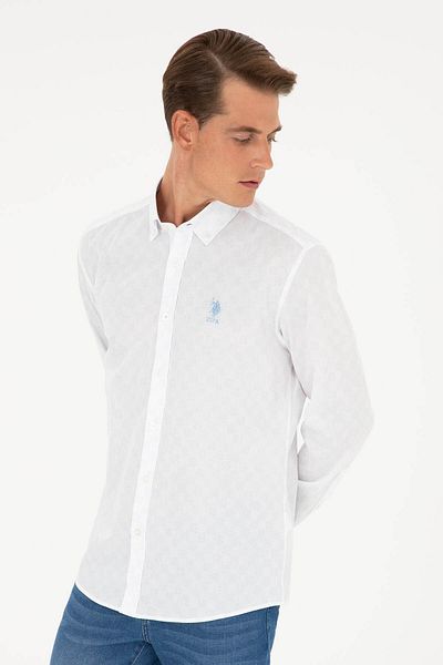 U.S. Polo Assn. Πόλο Ασν. Ανδρικό πουκάμισο CIHA γαλάζιο 1831122